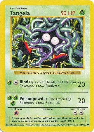 Tangela (66/102) [Base Set Shadowless Unlimited] | Card Merchant Takapuna