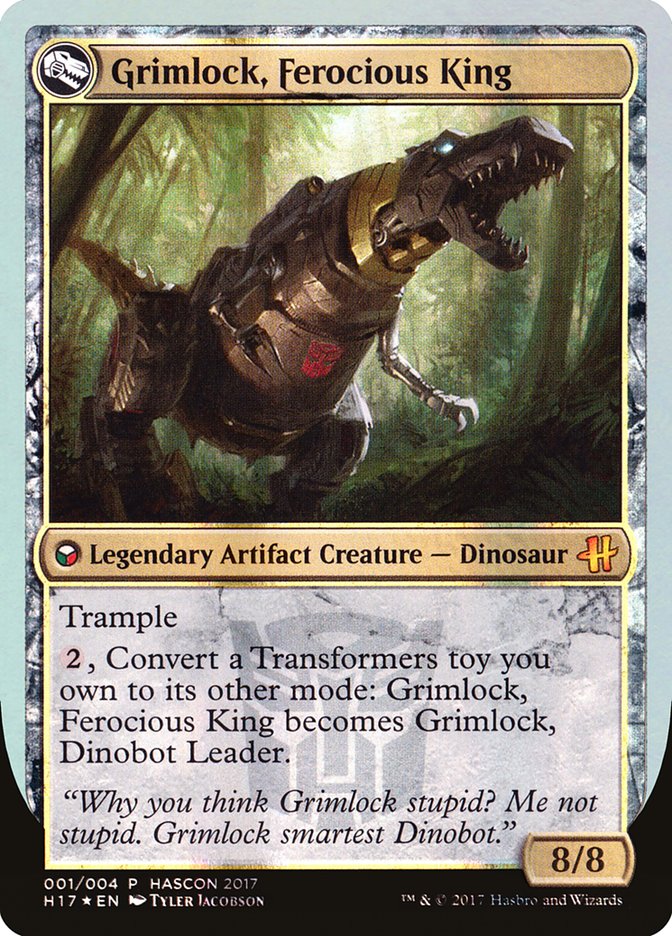 Grimlock, Dinobot Leader // Grimlock, Ferocious King [HasCon 2017] | Card Merchant Takapuna