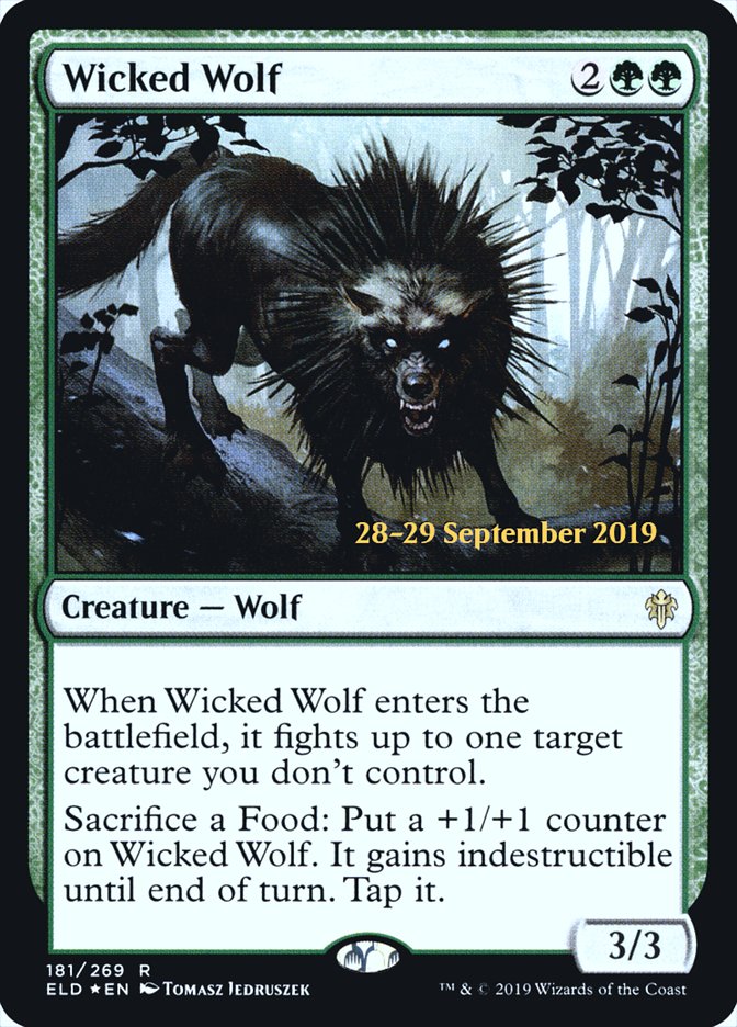 Wicked Wolf [Throne of Eldraine Prerelease Promos] | Card Merchant Takapuna