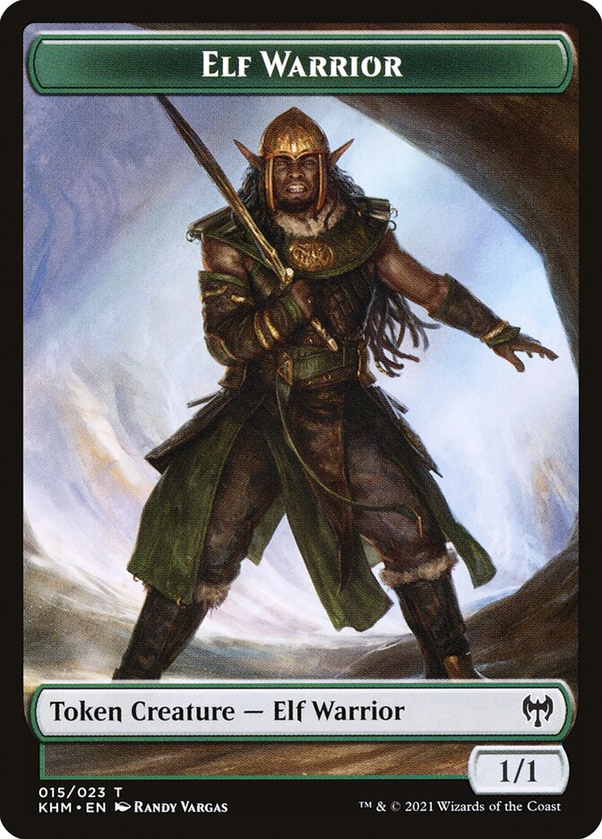 Elemental // Elf Warrior Double-Sided Token [Kaldheim Commander Tokens] | Card Merchant Takapuna