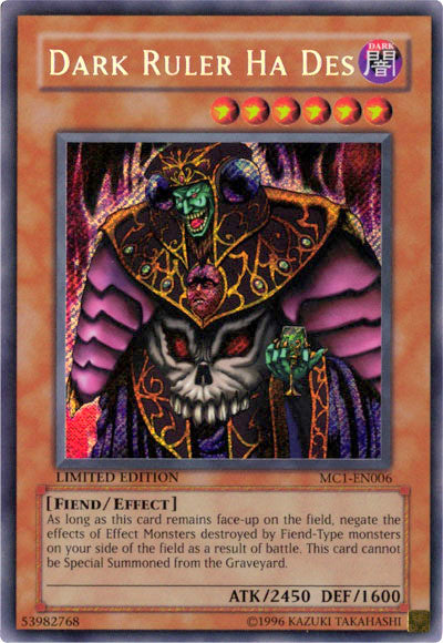 Dark Ruler Ha Des [MC1-EN006] Secret Rare | Card Merchant Takapuna