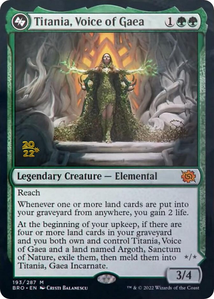 Titania, Voice of Gaea [The Brothers' War Prerelease Promos] | Card Merchant Takapuna