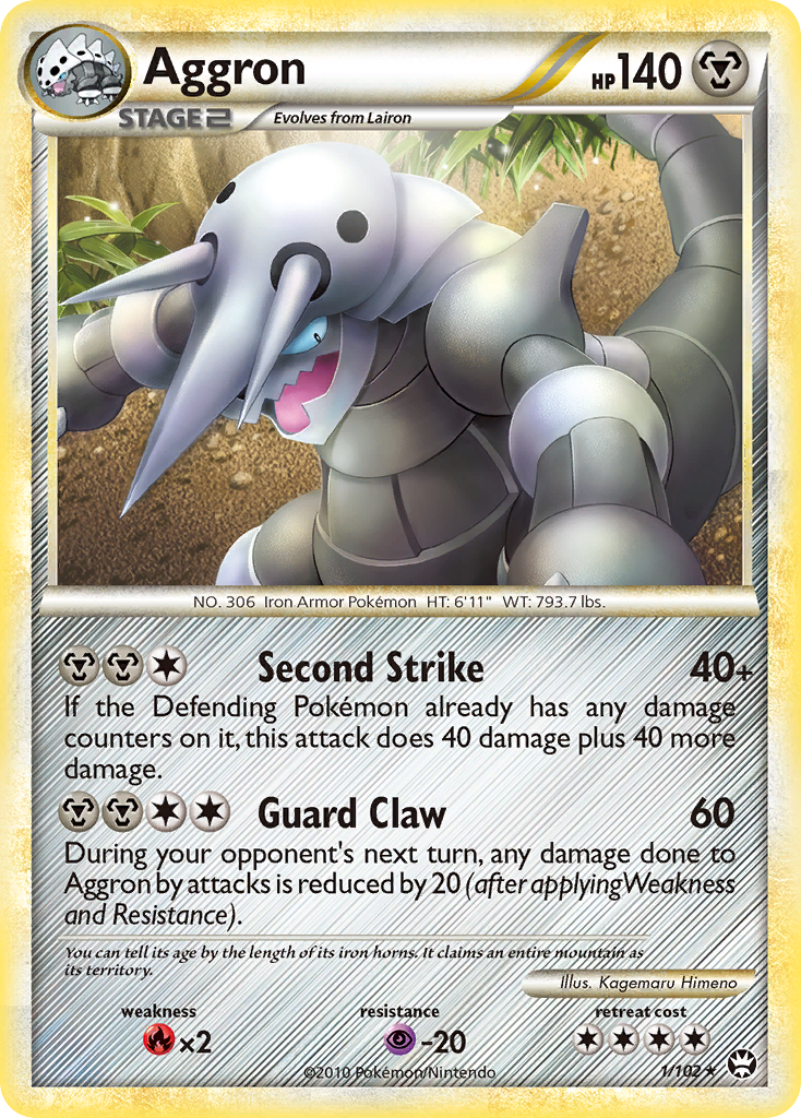 Aggron (1/102) [HeartGold & SoulSilver: Triumphant] | Card Merchant Takapuna