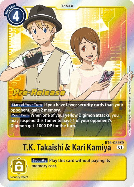 T.K. Takaishi & Kari Kamiya [BT6-089] [Double Diamond Pre-Release Cards] | Card Merchant Takapuna