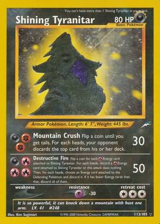 Shining Tyranitar (113/105) [Neo Destiny Unlimited] | Card Merchant Takapuna