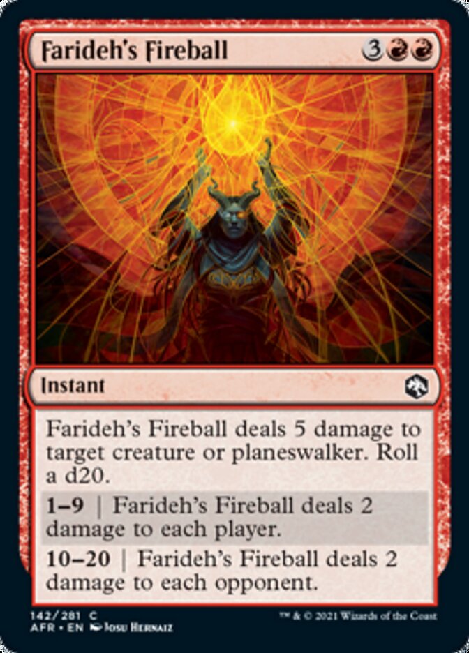 Farideh's Fireball [Dungeons & Dragons: Adventures in the Forgotten Realms] | Card Merchant Takapuna