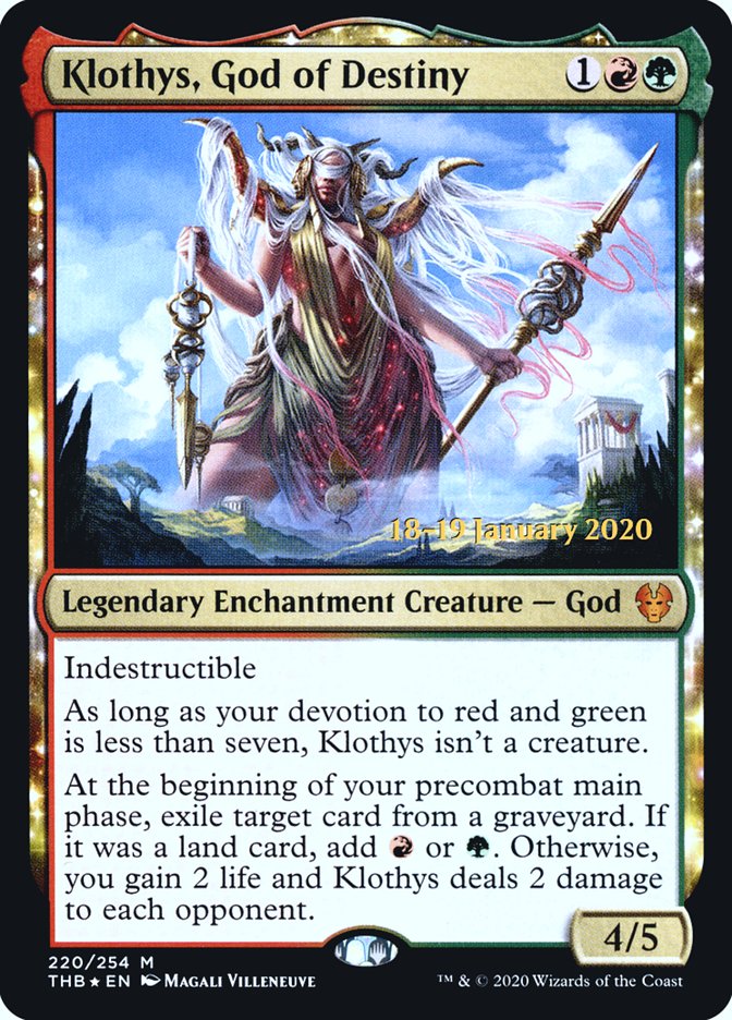 Klothys, God of Destiny [Theros Beyond Death Prerelease Promos] | Card Merchant Takapuna