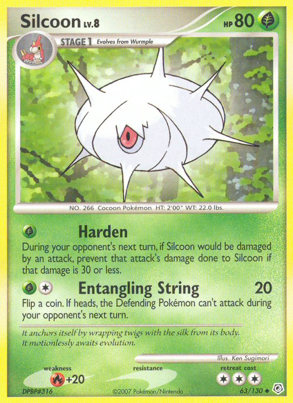 Silcoon (63/130) [Diamond & Pearl: Base Set] | Card Merchant Takapuna