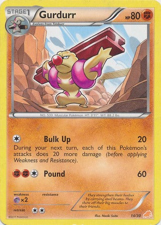 Gurdurr (14/30) [Black & White: Trainer Kit - Excadrill] | Card Merchant Takapuna