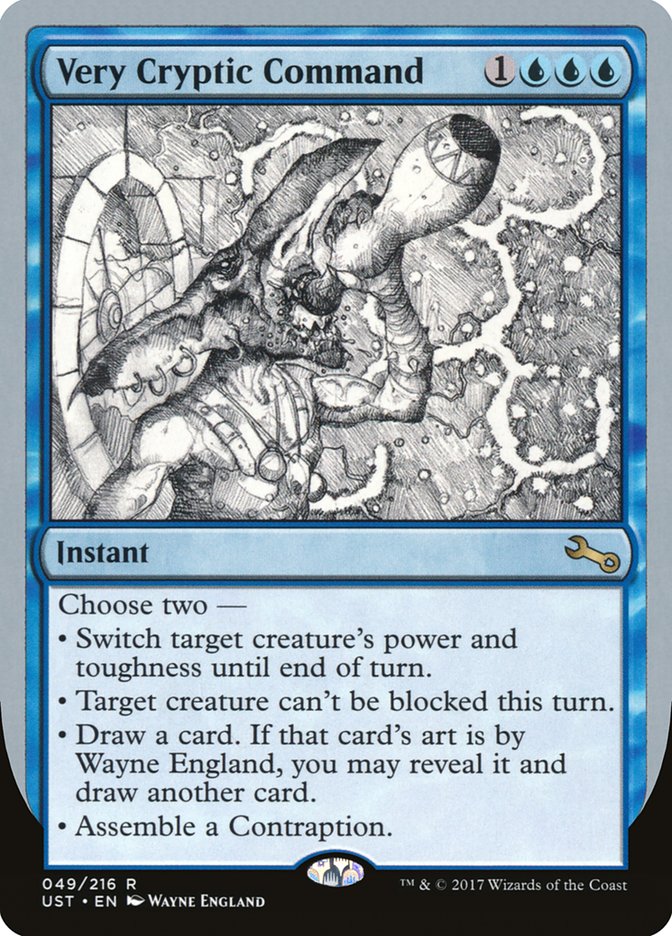 Very Cryptic Command (Black and White Art) [Unstable] | Card Merchant Takapuna