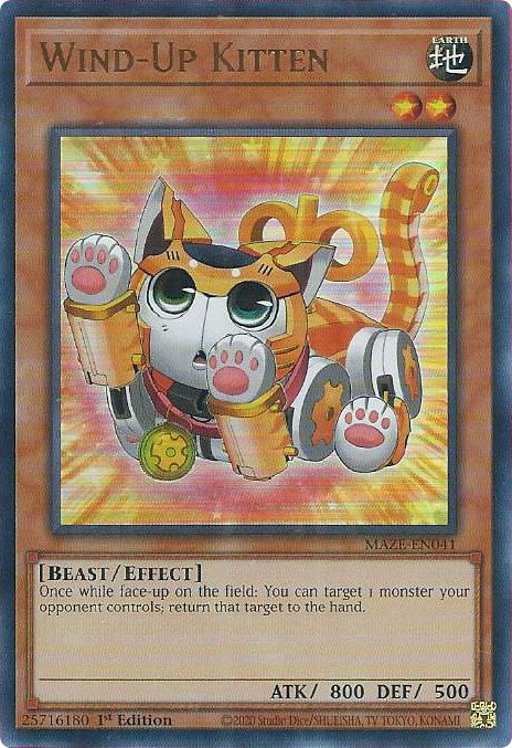 Wind-Up Kitten [MAZE-EN041] Ultra Rare | Card Merchant Takapuna