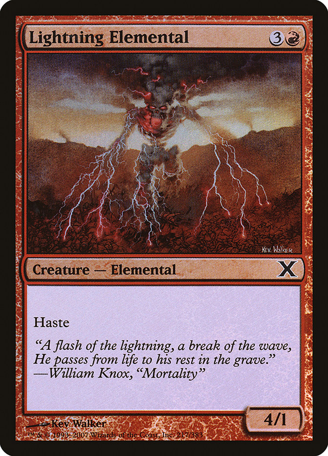 Lightning Elemental (Premium Foil) [Tenth Edition] | Card Merchant Takapuna