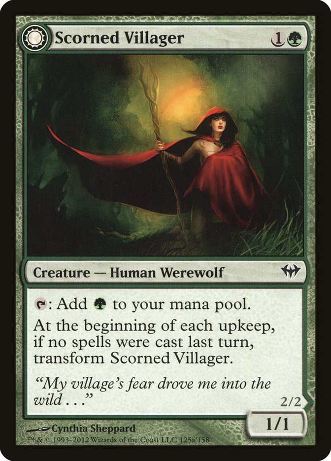 Scorned Villager // Moonscarred Werewolf [Dark Ascension] | Card Merchant Takapuna