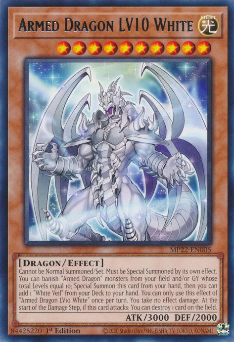 Armed Dragon LV10 White [MP22-EN005] Rare | Card Merchant Takapuna