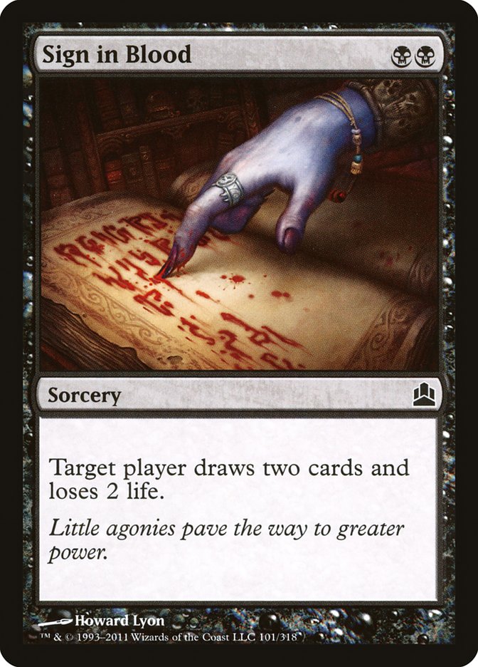 Sign in Blood [Commander 2011] | Card Merchant Takapuna