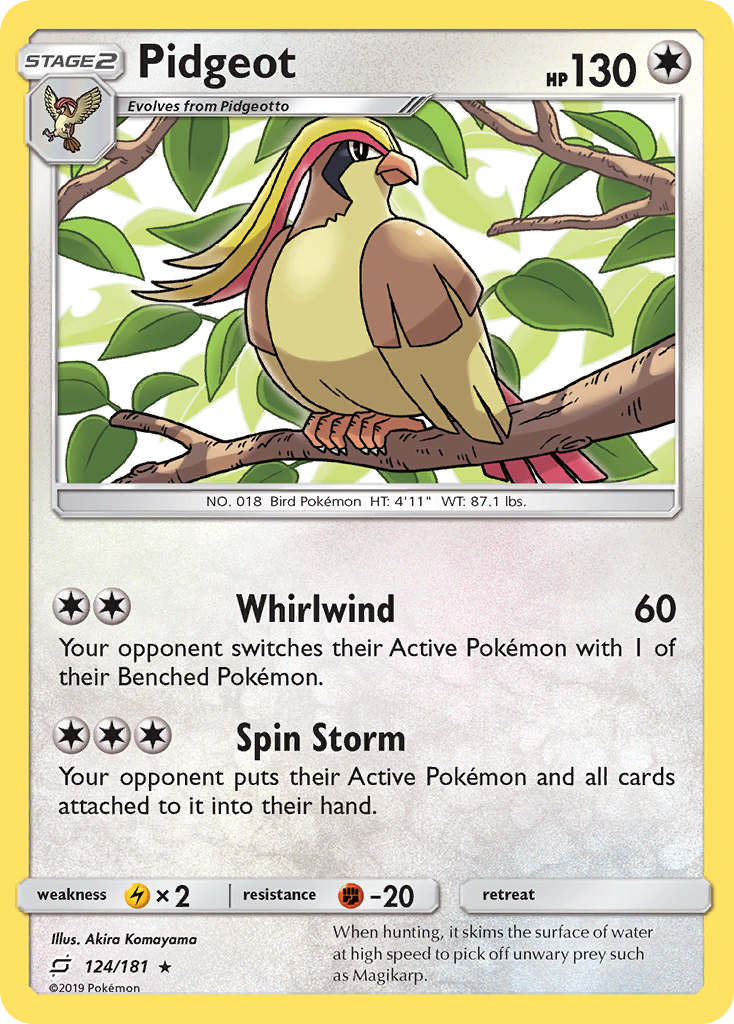 Pidgeot (124/181) [Sun & Moon: Team Up] | Card Merchant Takapuna