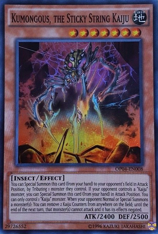 Kumongous, the Sticky String Kaiju [OP04-EN008] Super Rare | Card Merchant Takapuna