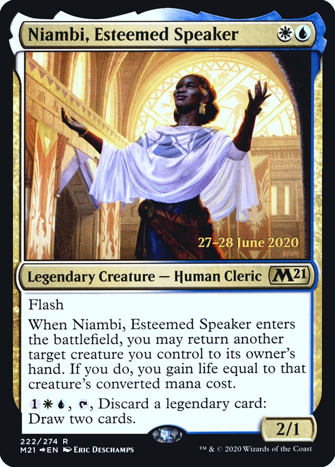 Niambi, Esteemed Speaker [Core Set 2021 Prerelease Promos] | Card Merchant Takapuna