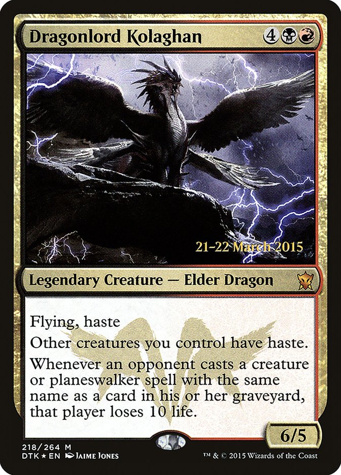 Dragonlord Kolaghan [Dragons of Tarkir Prerelease Promos] | Card Merchant Takapuna