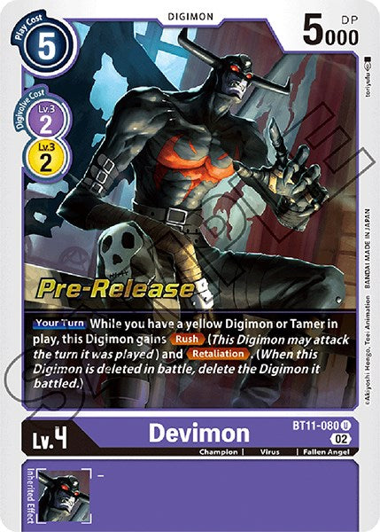 Devimon [BT11-080] [Dimensional Phase Pre-Release Promos] | Card Merchant Takapuna