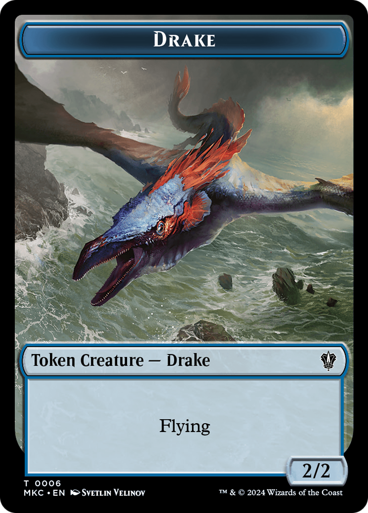 Drake // Cat Double-Sided Token [Murders at Karlov Manor Commander Tokens] | Card Merchant Takapuna