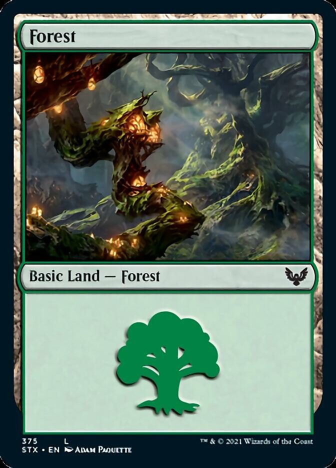 Forest (375) [Strixhaven: School of Mages] | Card Merchant Takapuna