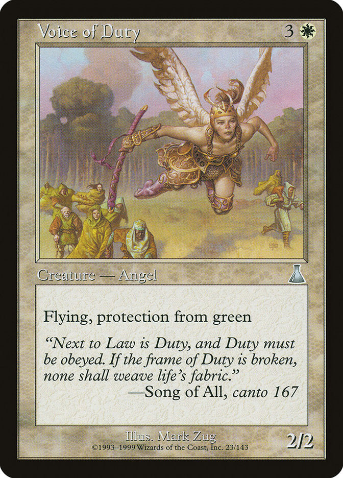 Voice of Duty [Urza's Destiny] | Card Merchant Takapuna