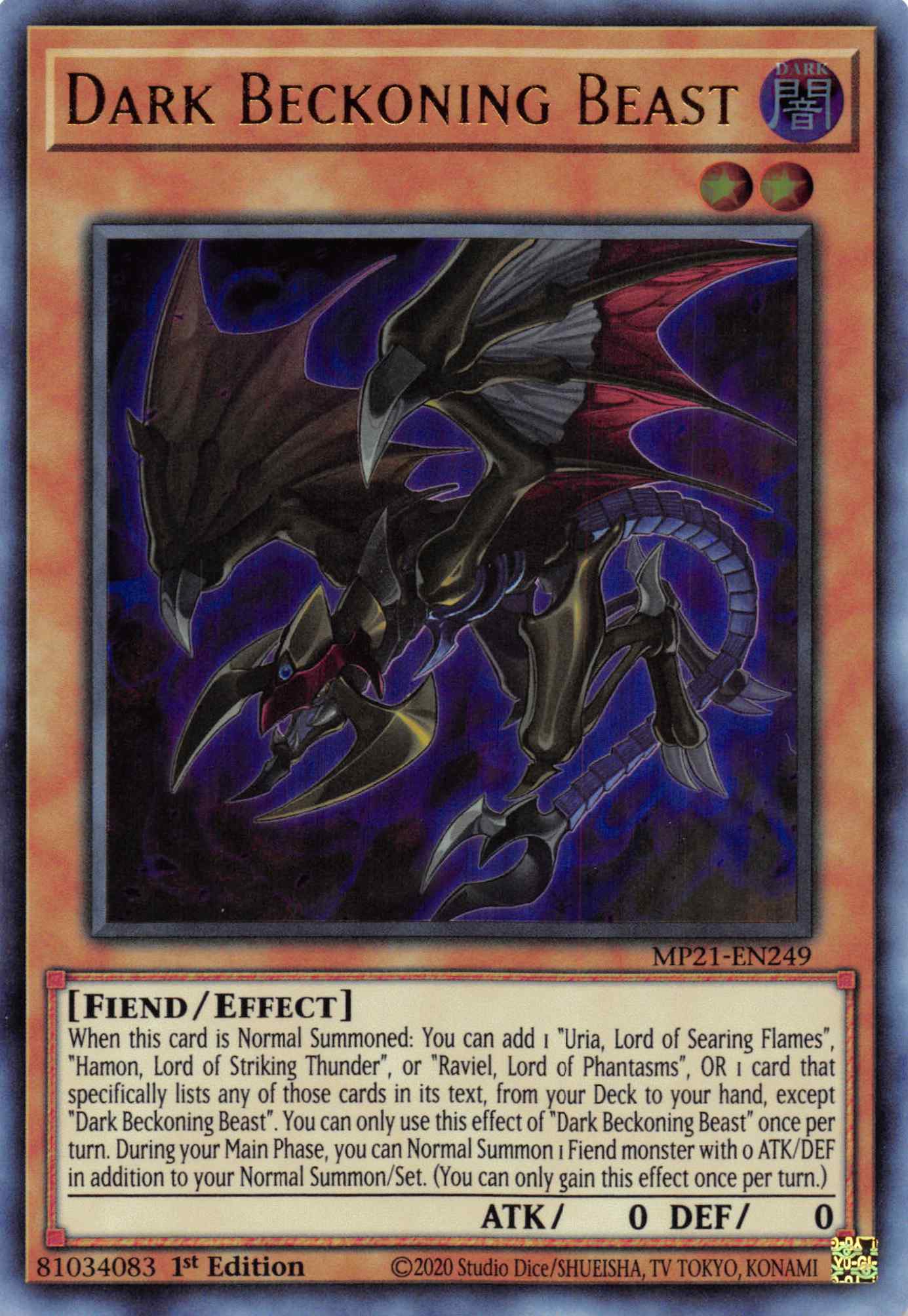 Dark Beckoning Beast [MP21-EN249] Ultra Rare | Card Merchant Takapuna