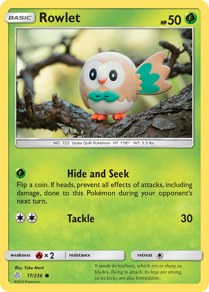 Rowlet (17/236) [Sun & Moon: Cosmic Eclipse] | Card Merchant Takapuna