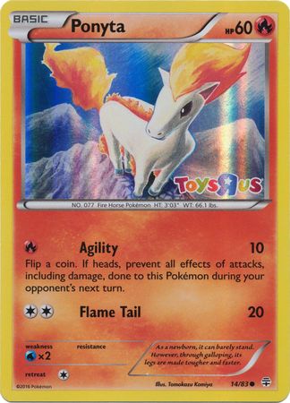 Ponyta (14/83) (Toys R Us Promo) [XY: Generations] | Card Merchant Takapuna