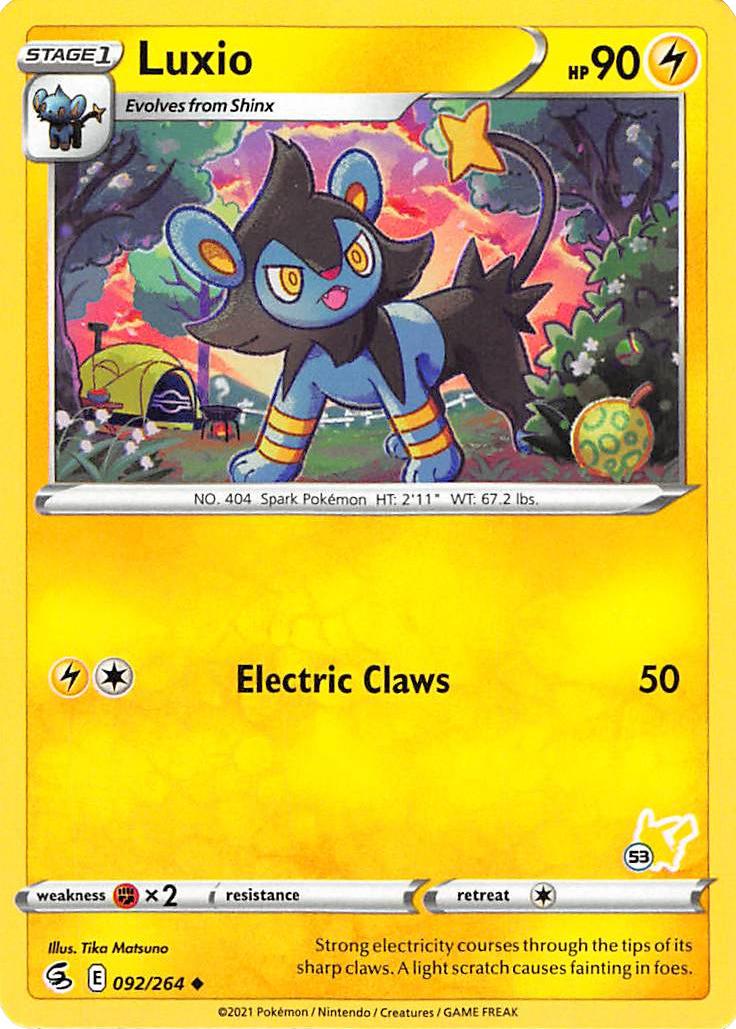 Luxio (092/264) (Pikachu Stamp #53) [Battle Academy 2022] | Card Merchant Takapuna