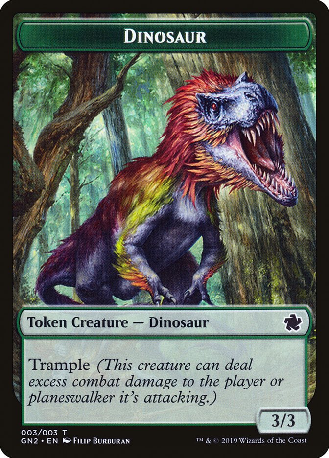 Dragon // Dinosaur Double-Sided Token [Game Night 2019 Tokens] | Card Merchant Takapuna