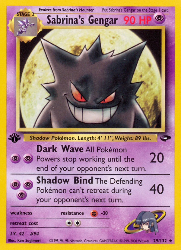 Sabrina's Gengar (29/132) [Gym Challenge 1st Edition] | Card Merchant Takapuna