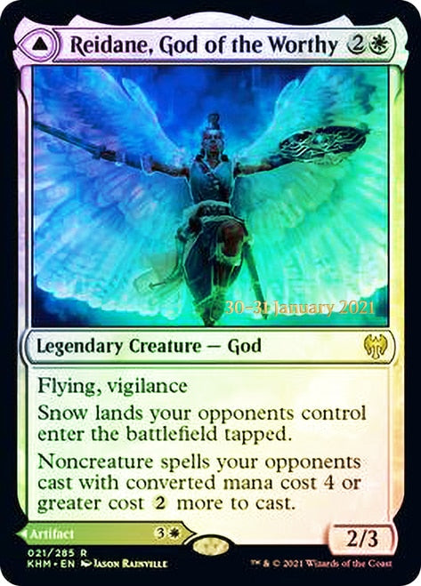 Reidane, God of the Worthy // Valkmira, Protector's Shield [Kaldheim Prerelease Promos] | Card Merchant Takapuna