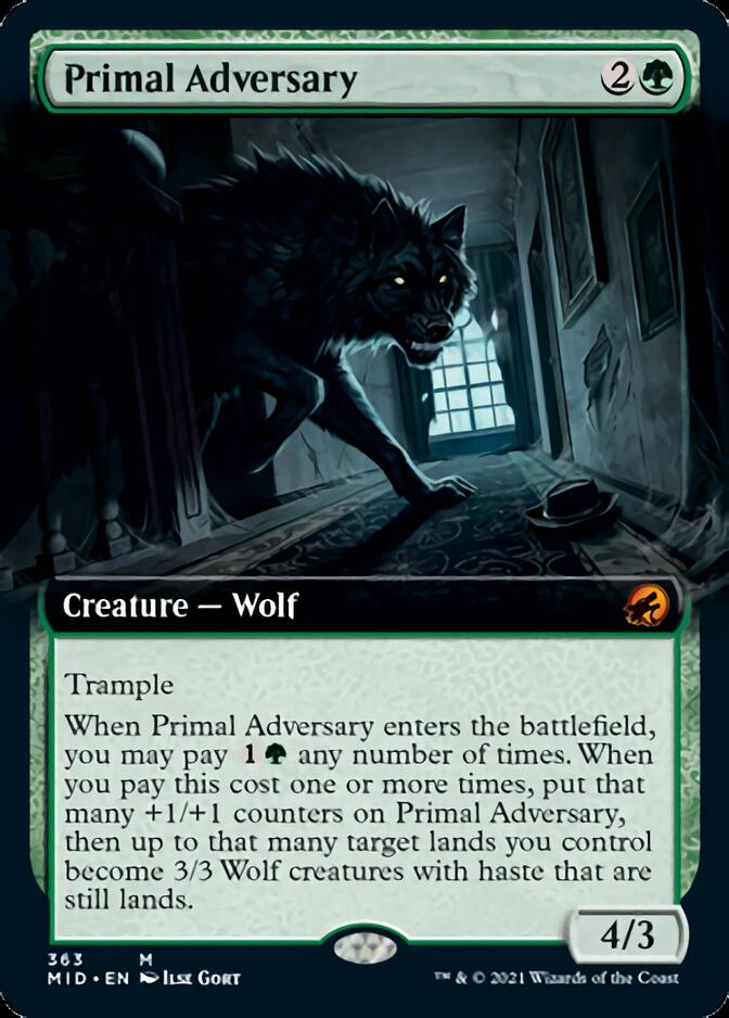 Primal Adversary (Extended Art) [Innistrad: Midnight Hunt] | Card Merchant Takapuna