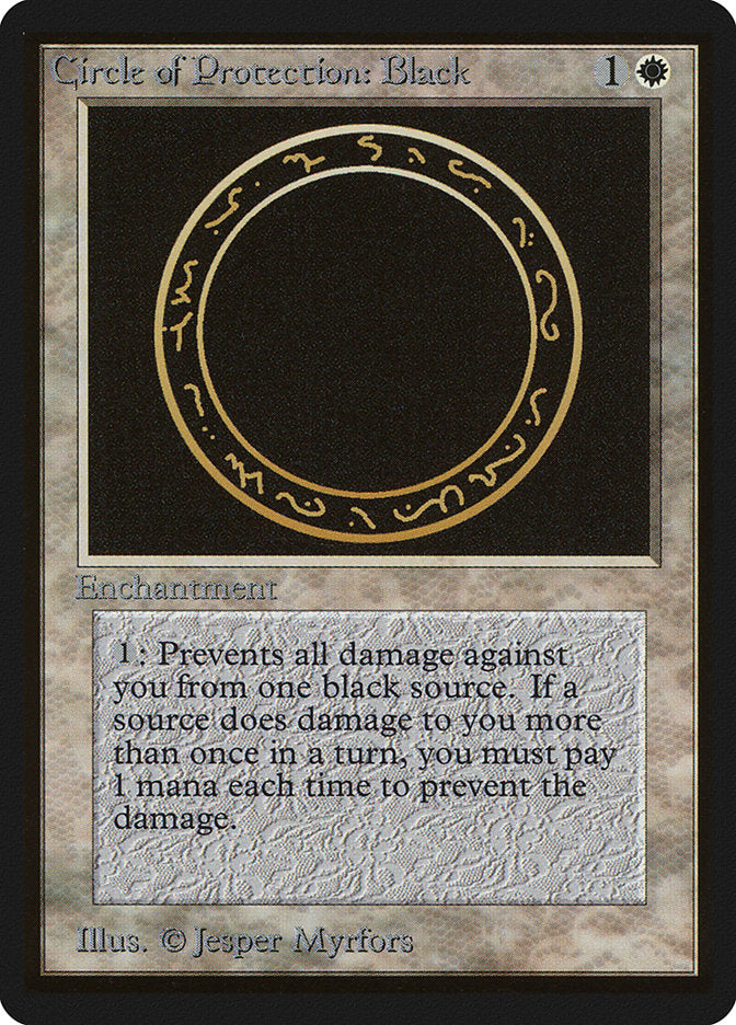 Circle of Protection: Black [Beta Edition] | Card Merchant Takapuna