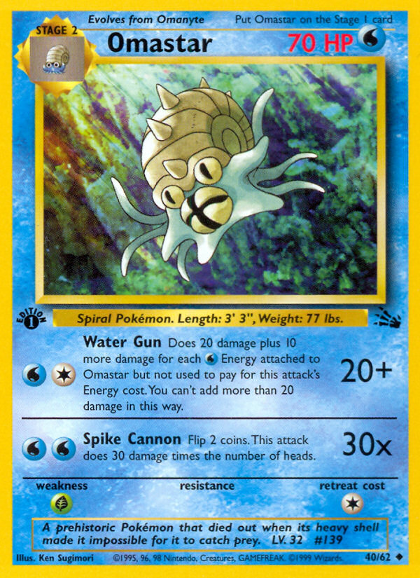 Omastar (40/62) [Fossil 1st Edition] | Card Merchant Takapuna