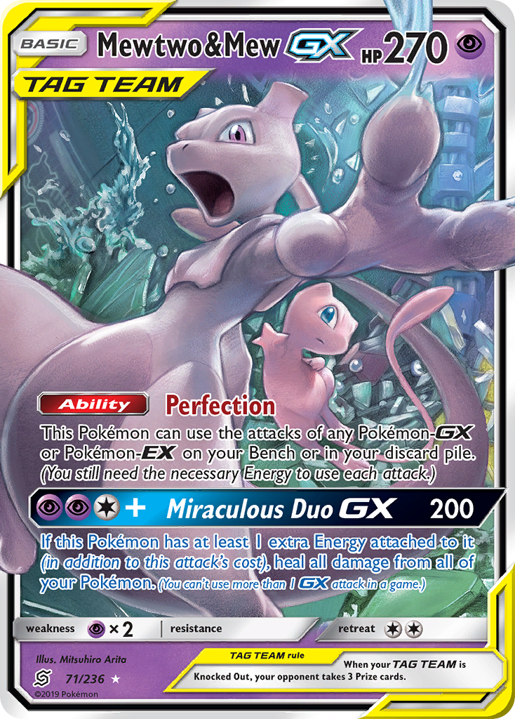 Mewtwo & Mew GX (71/236) [Sun & Moon: Unified Minds] | Card Merchant Takapuna