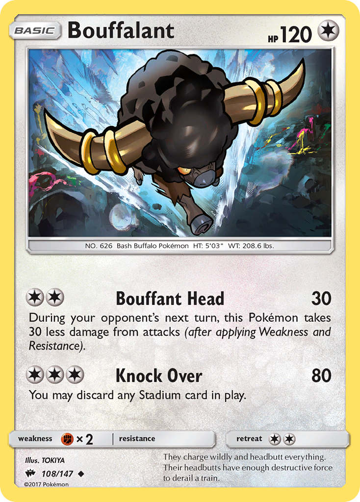 Bouffalant (108/147) [Sun & Moon: Burning Shadows] | Card Merchant Takapuna