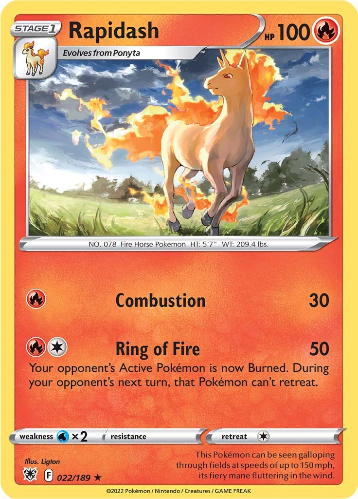 Rapidash (022/189) [Sword & Shield: Astral Radiance] | Card Merchant Takapuna