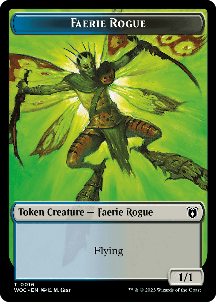 Faerie Rogue // Faerie (0016) Double-Sided Token [Wilds of Eldraine Commander Tokens] | Card Merchant Takapuna