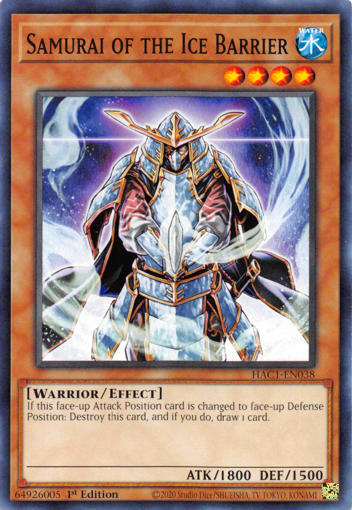 Samurai of the Ice Barrier (Duel Terminal) [HAC1-EN038] Parallel Rare | Card Merchant Takapuna