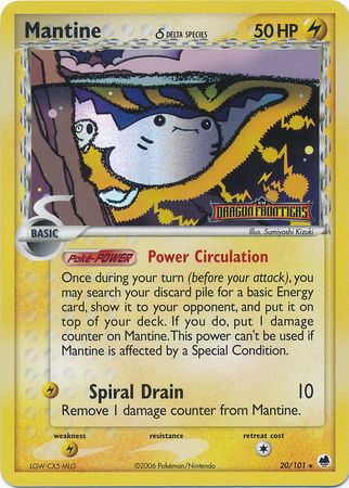 Mantine (20/101) (Delta Species) (Stamped) [EX: Dragon Frontiers] | Card Merchant Takapuna