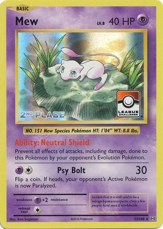 Mew (53/108) (League Promo 2nd Place) [XY: Evolutions] | Card Merchant Takapuna