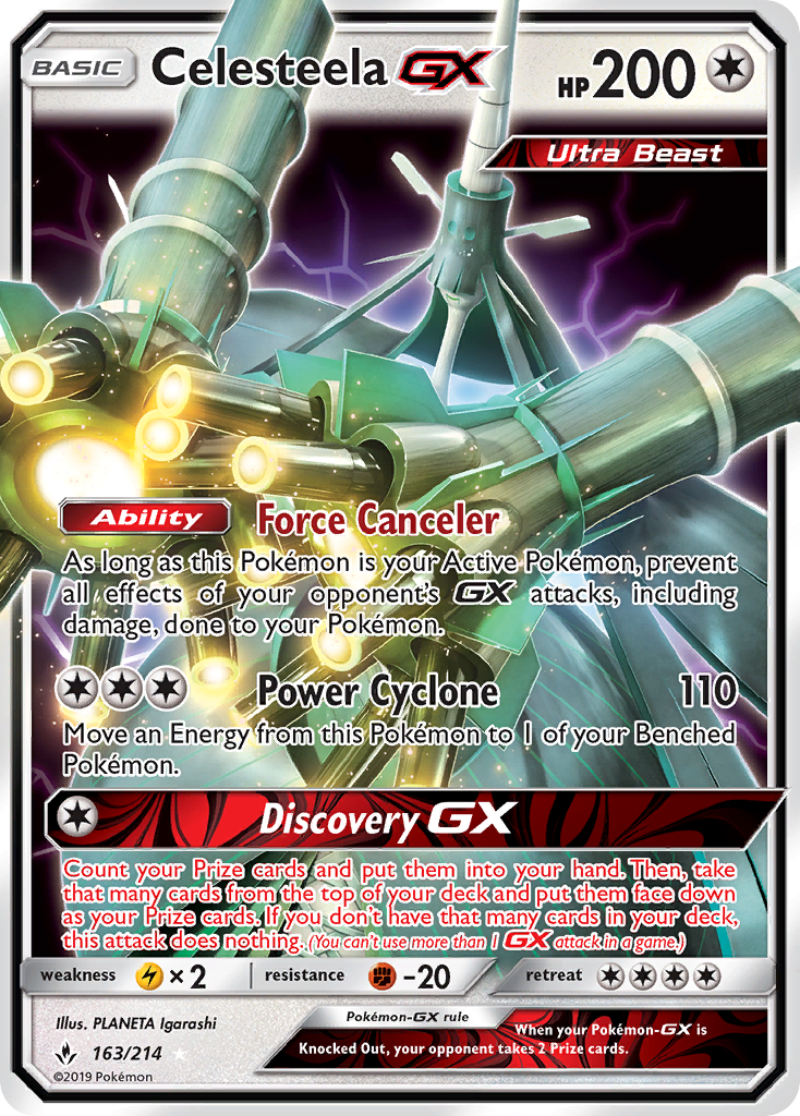 Celesteela GX (163/214) [Sun & Moon: Unbroken Bonds] | Card Merchant Takapuna