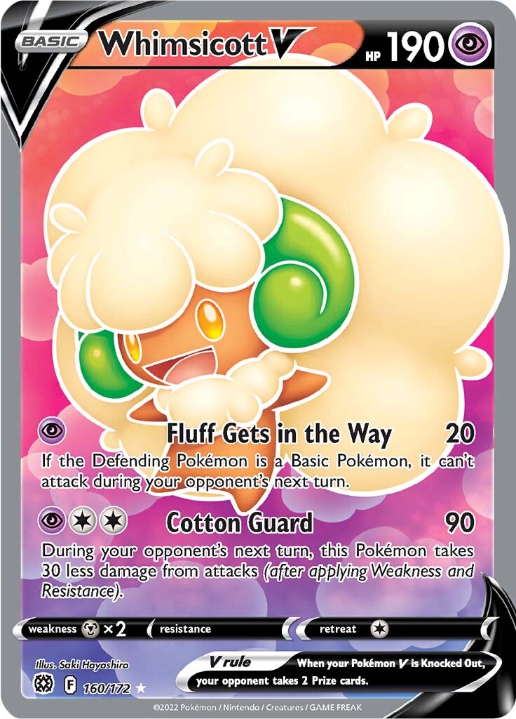 Whimsicott V (160/172) [Sword & Shield: Brilliant Stars] | Card Merchant Takapuna