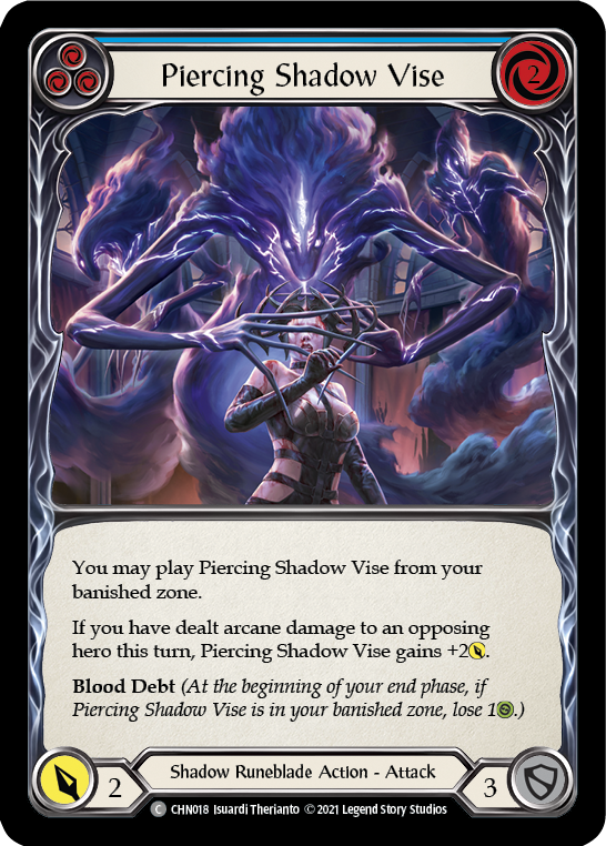 Piercing Shadow Vise (Blue) [CHN018] (Monarch Chane Blitz Deck) | Card Merchant Takapuna