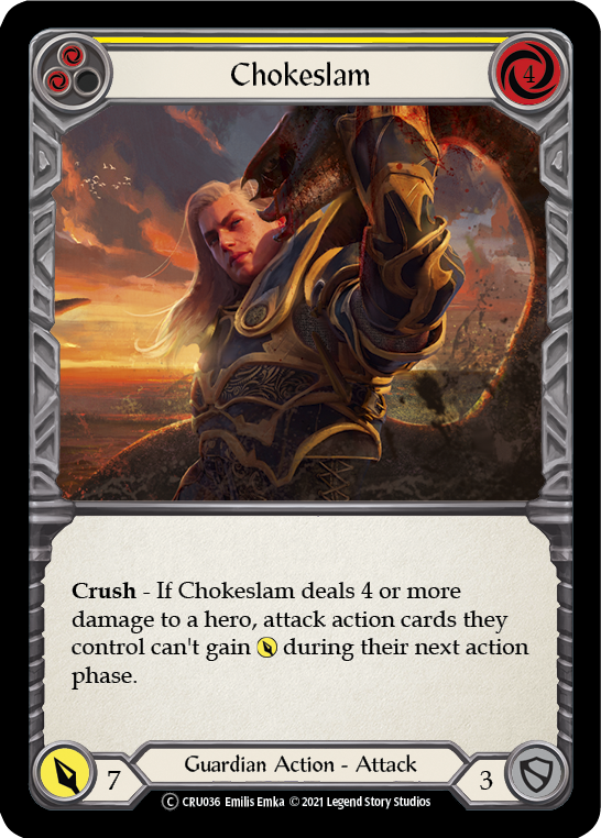 Chokeslam (Yellow) [U-CRU036] (Crucible of War Unlimited)  Unlimited Normal | Card Merchant Takapuna