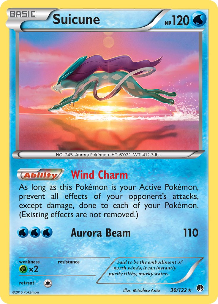 Suicune (30/122) (Cosmos Holo) (Blister Exclusive) [XY: BREAKpoint] | Card Merchant Takapuna