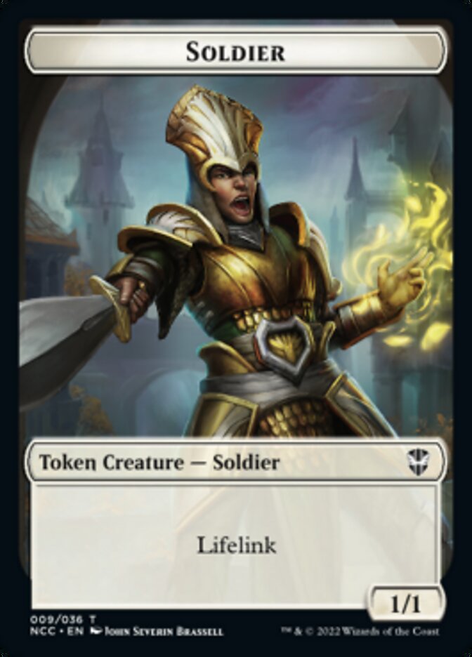 Soldier (09) // Cat Beast Double-Sided Token [Streets of New Capenna Commander Tokens] | Card Merchant Takapuna